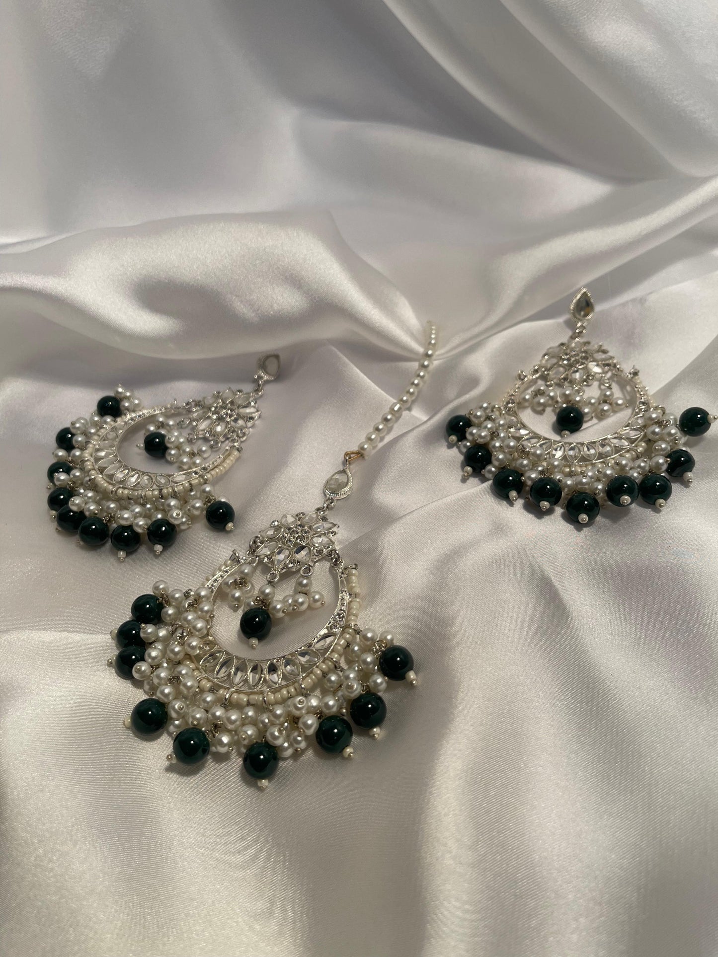 Nighat Set - Green and silver