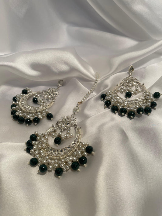 Nighat Set - Green and silver