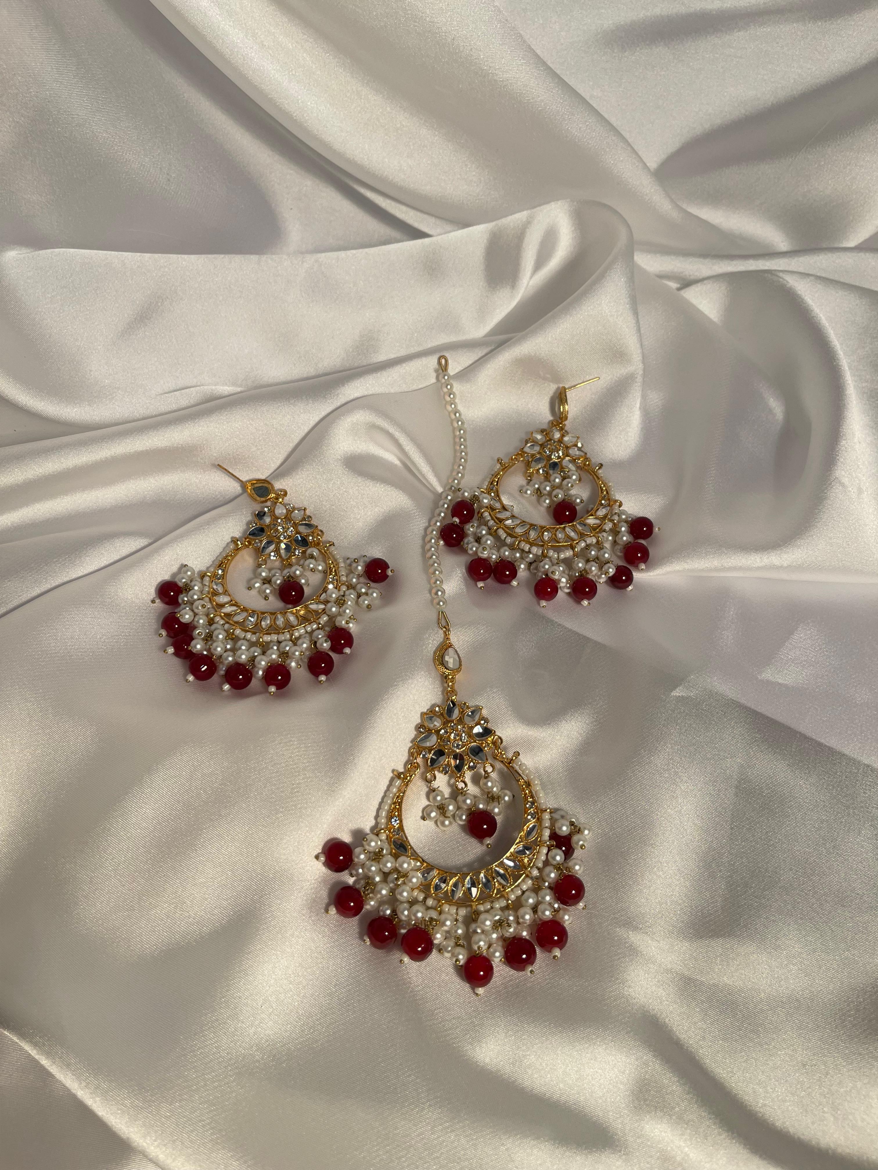 Nighat Set - Maroon and gold