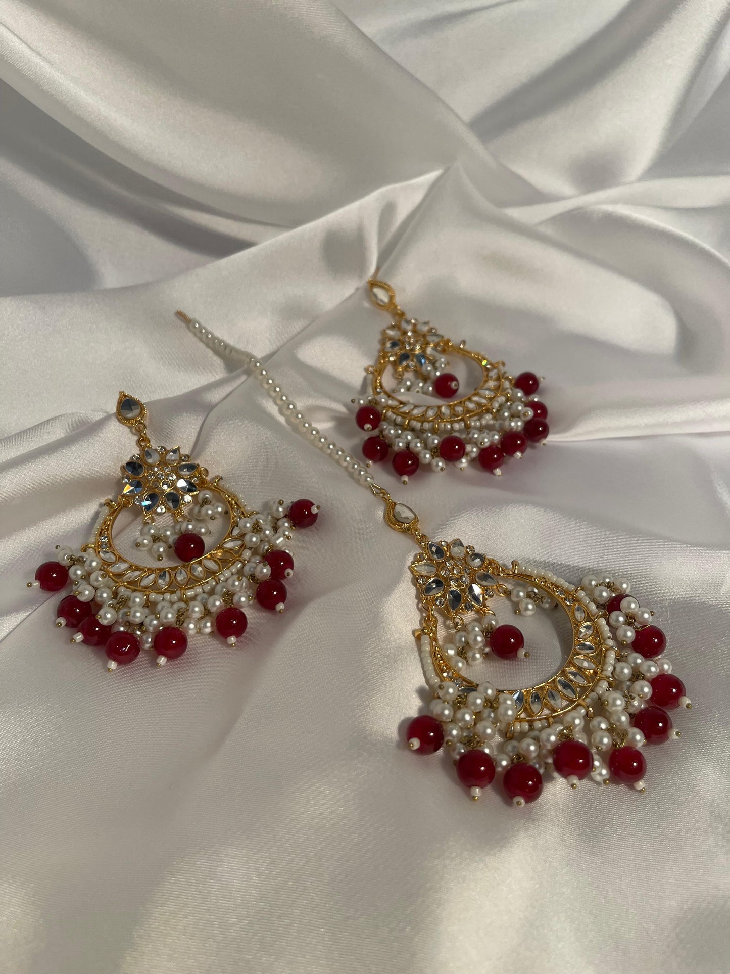 Nighat Set - Maroon and gold