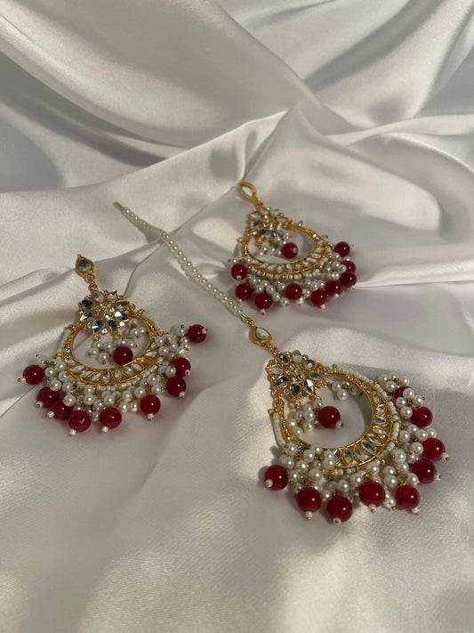 Nighat Set - Maroon and gold