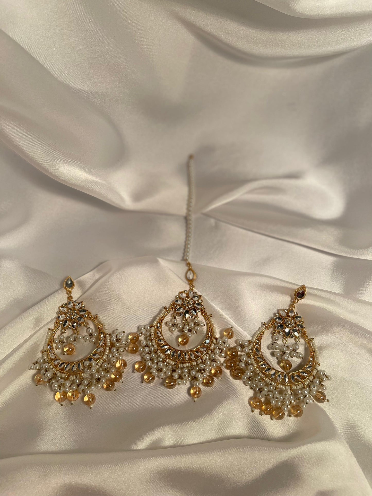Nighat Set - Gold and white
