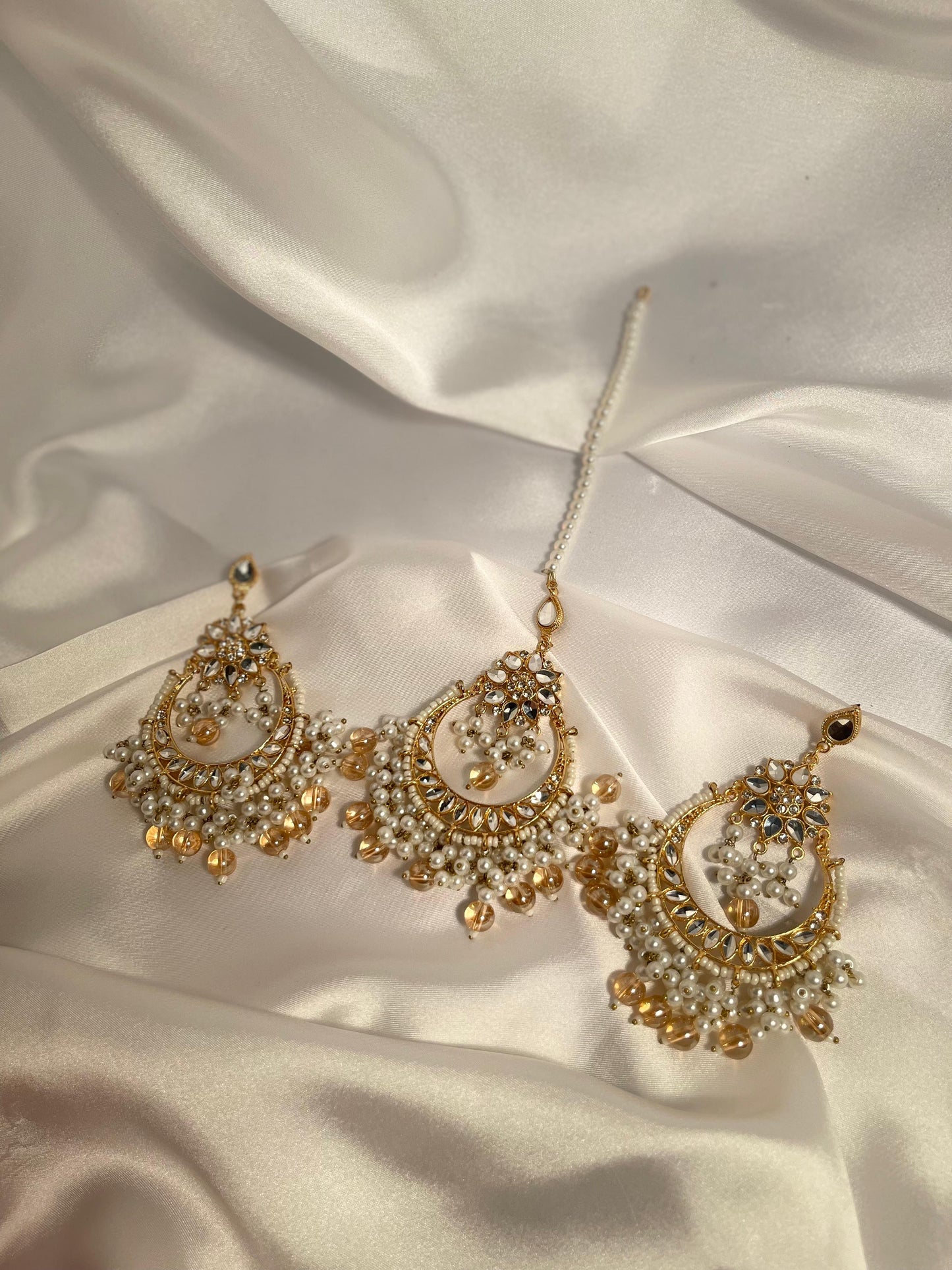 Nighat Set - Gold and white