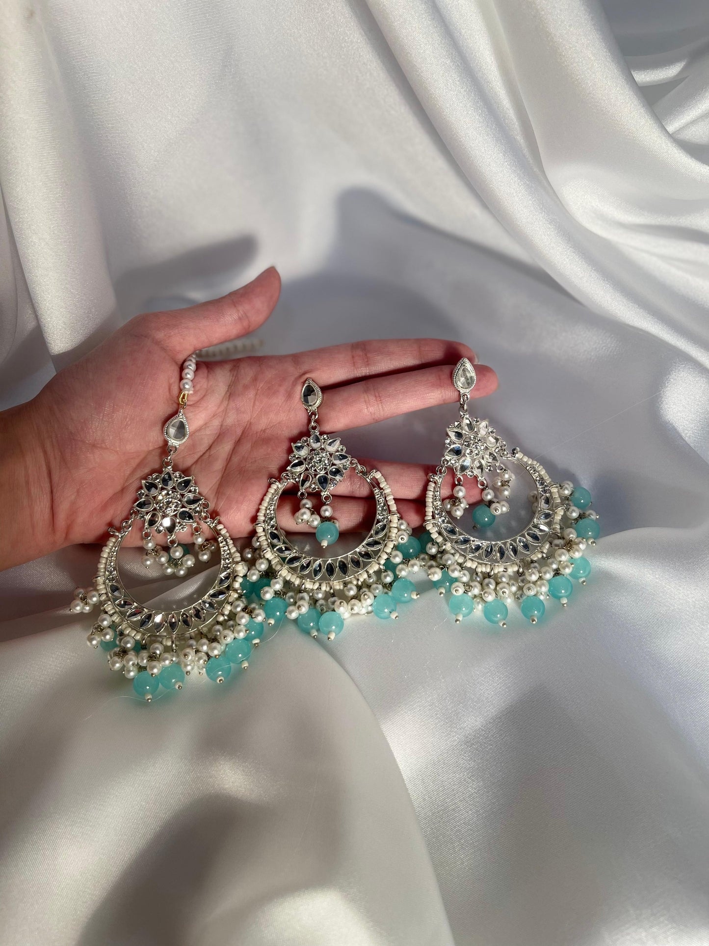 Nighat Set - sky blue and silver