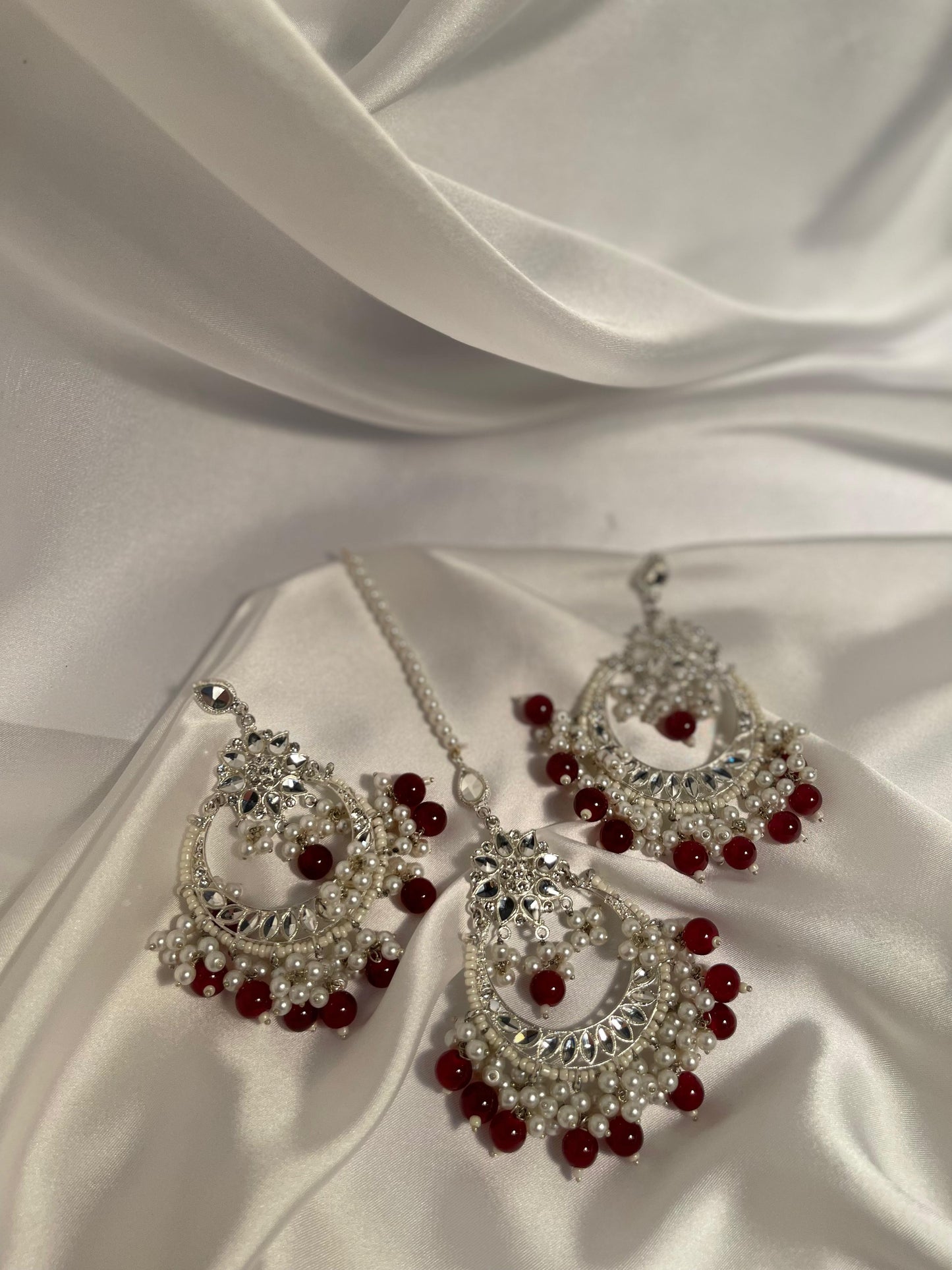 Nighat Set - Maroon and silver