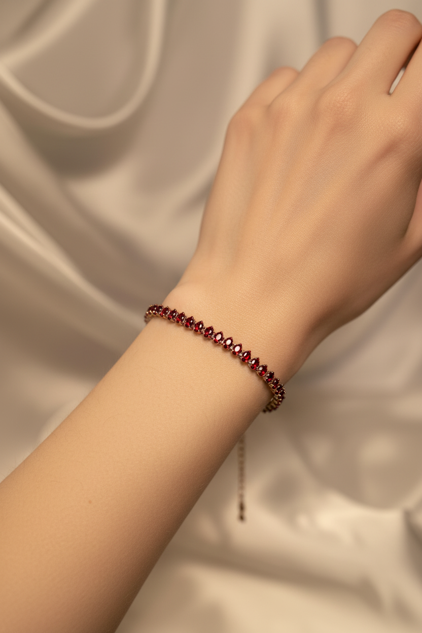 Maroon Gem Bracelet