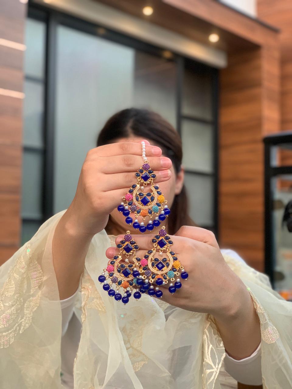 Aimen Bindiya Set - Blue