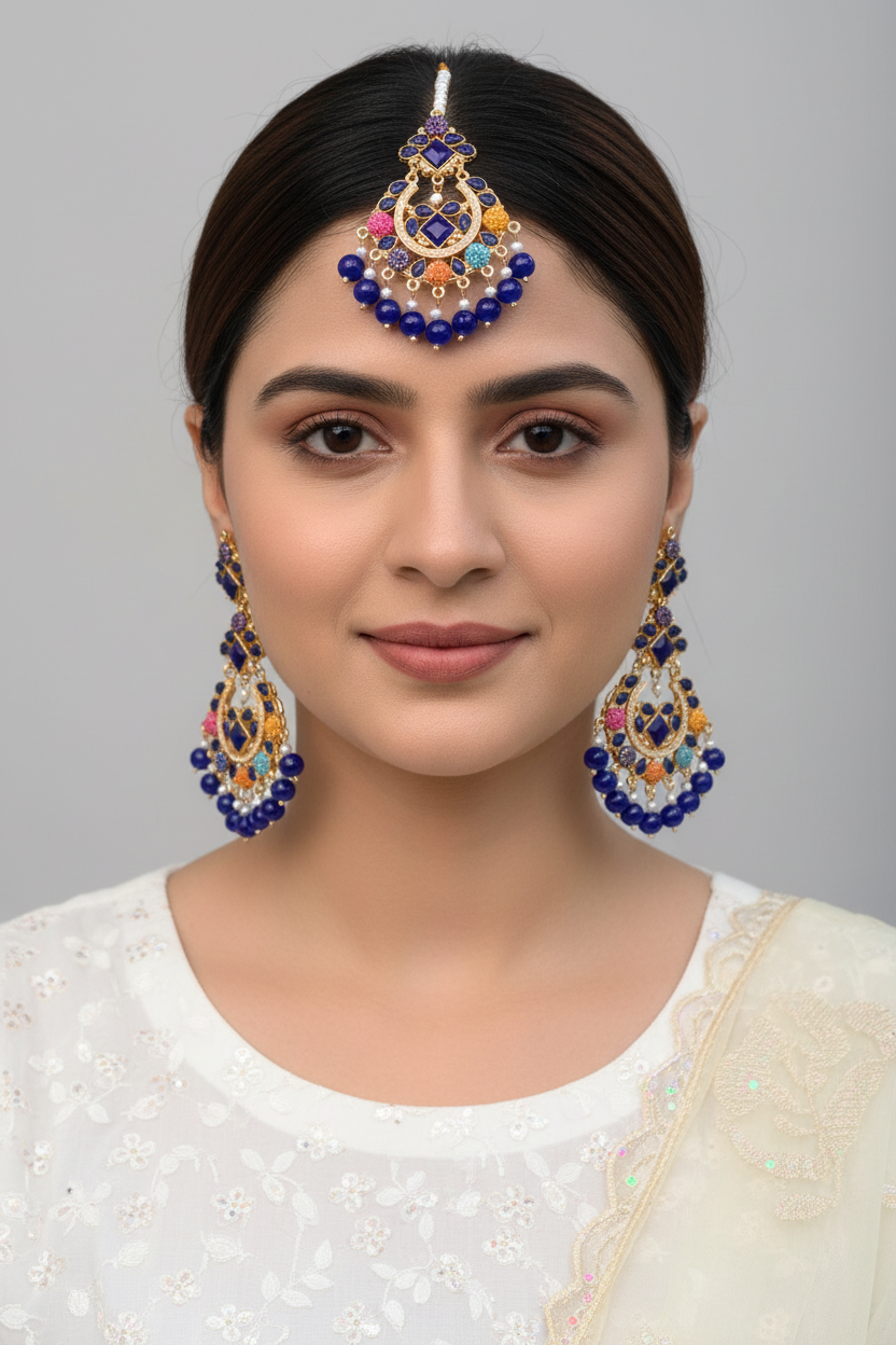 Aimen Bindiya Set - Blue