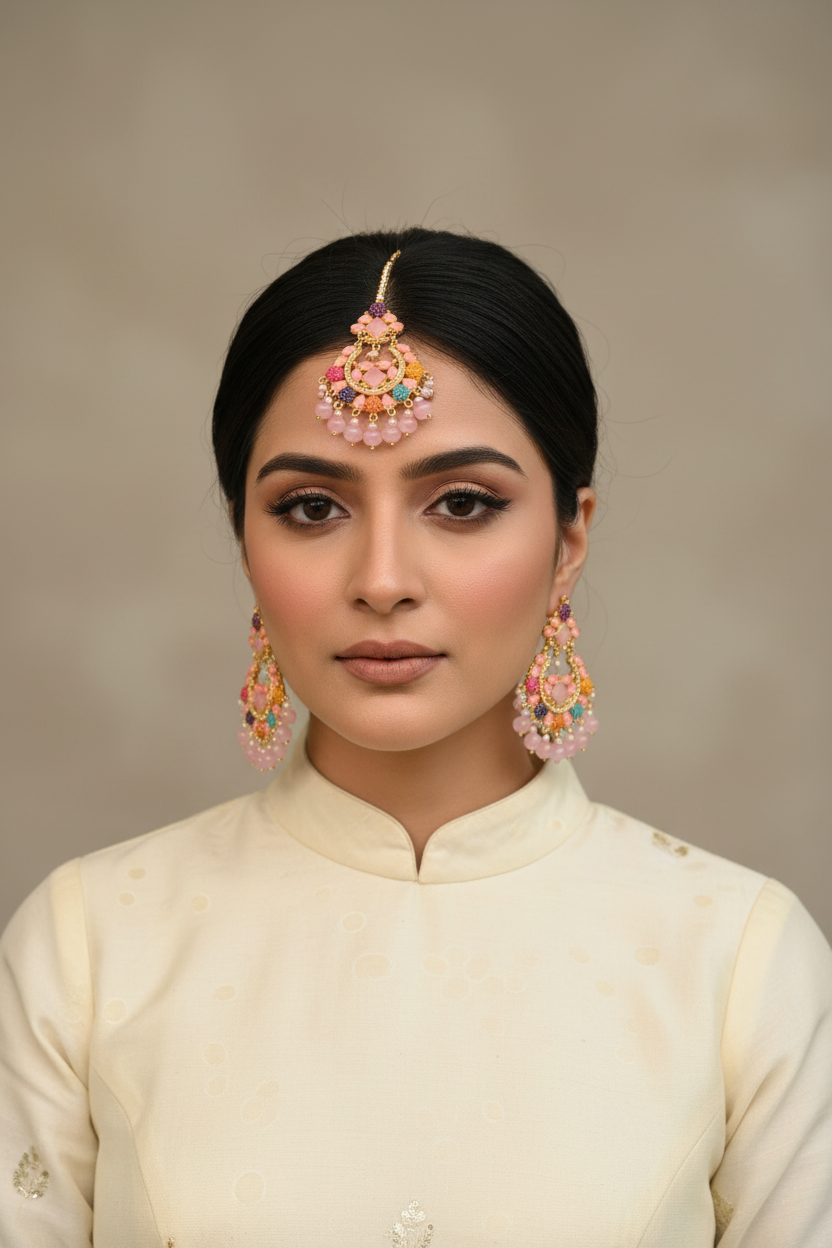 Aimen Bindiya Set - Tea Pink