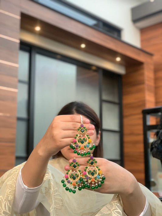Aimen Bindiya Set - Dark Green