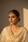 Aimen Bindiya Set - Light green and Gold