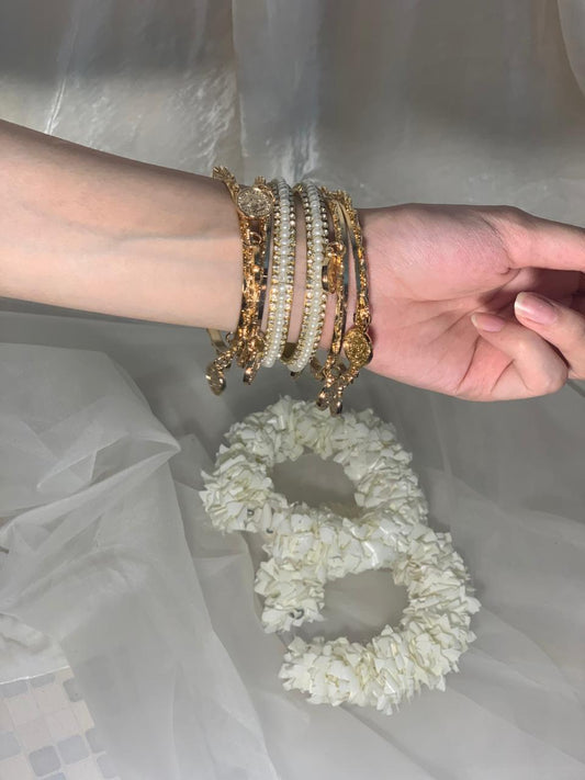 bedazzled moti and coin bangles