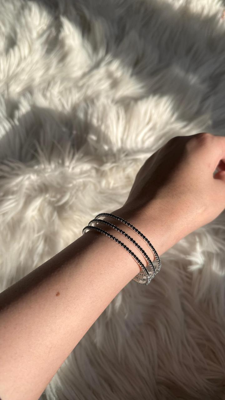 Three in one Bracelet - Black silver