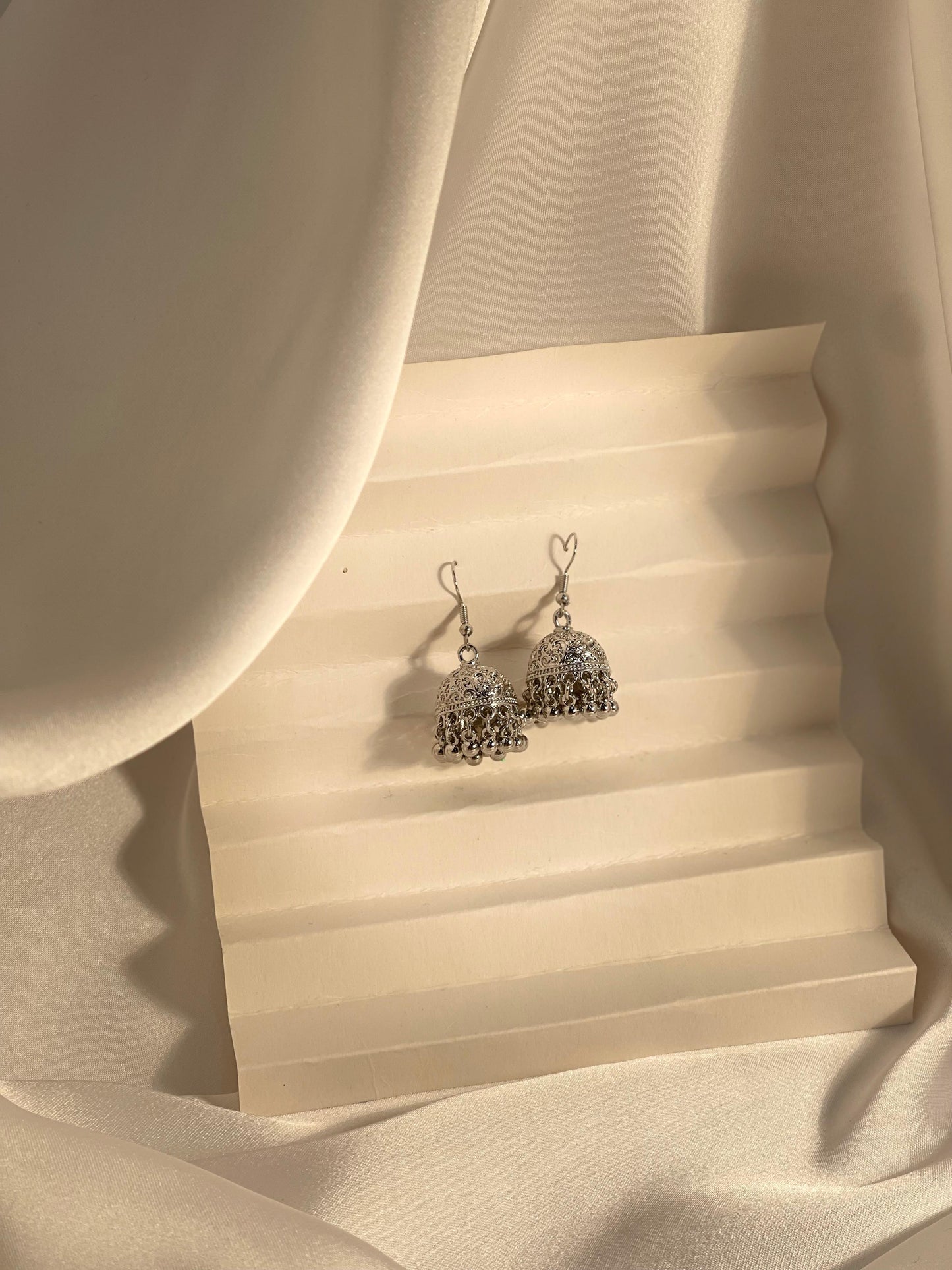 Tania Silver Jhumki (Sliver beads)