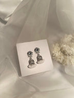 Floral Cage jhumki- silver