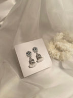 Floral Cage jhumki- silver
