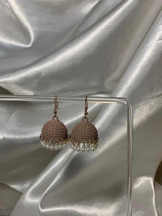 Matt jhumki - Light Brown