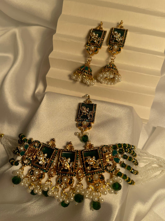 Teen Chakoor Choker Set (Green)