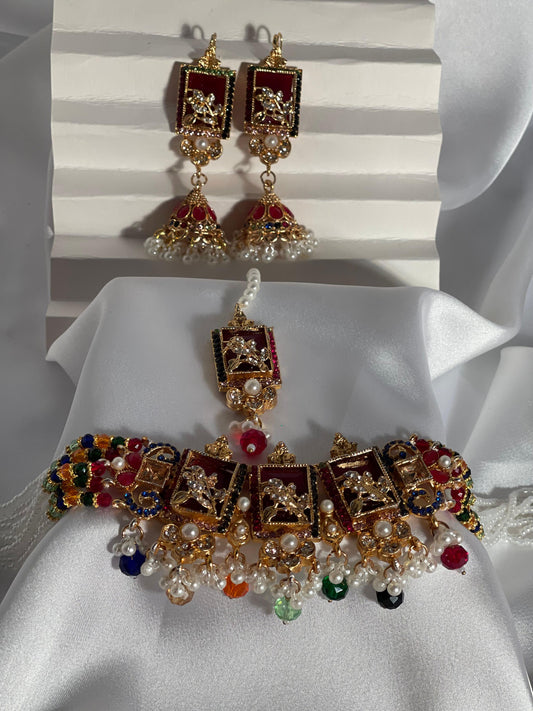 Teen Chakoor Choker Set (Multi)