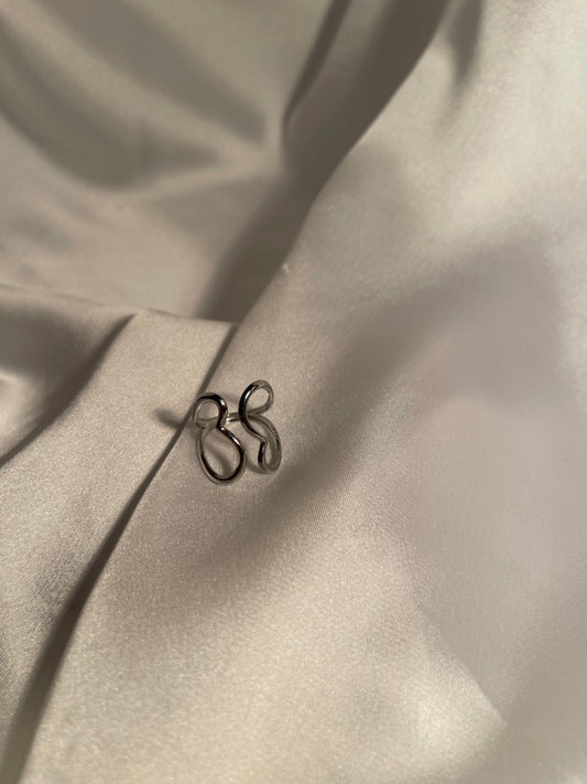 Silver Ring (double heart)