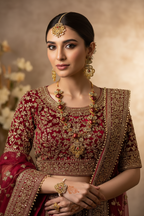 Aneela set - Maroon