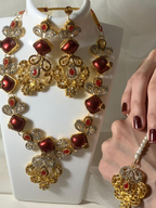Aneela set - Maroon