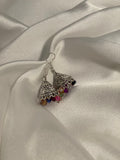 Jhumki-Silver with Multi beads