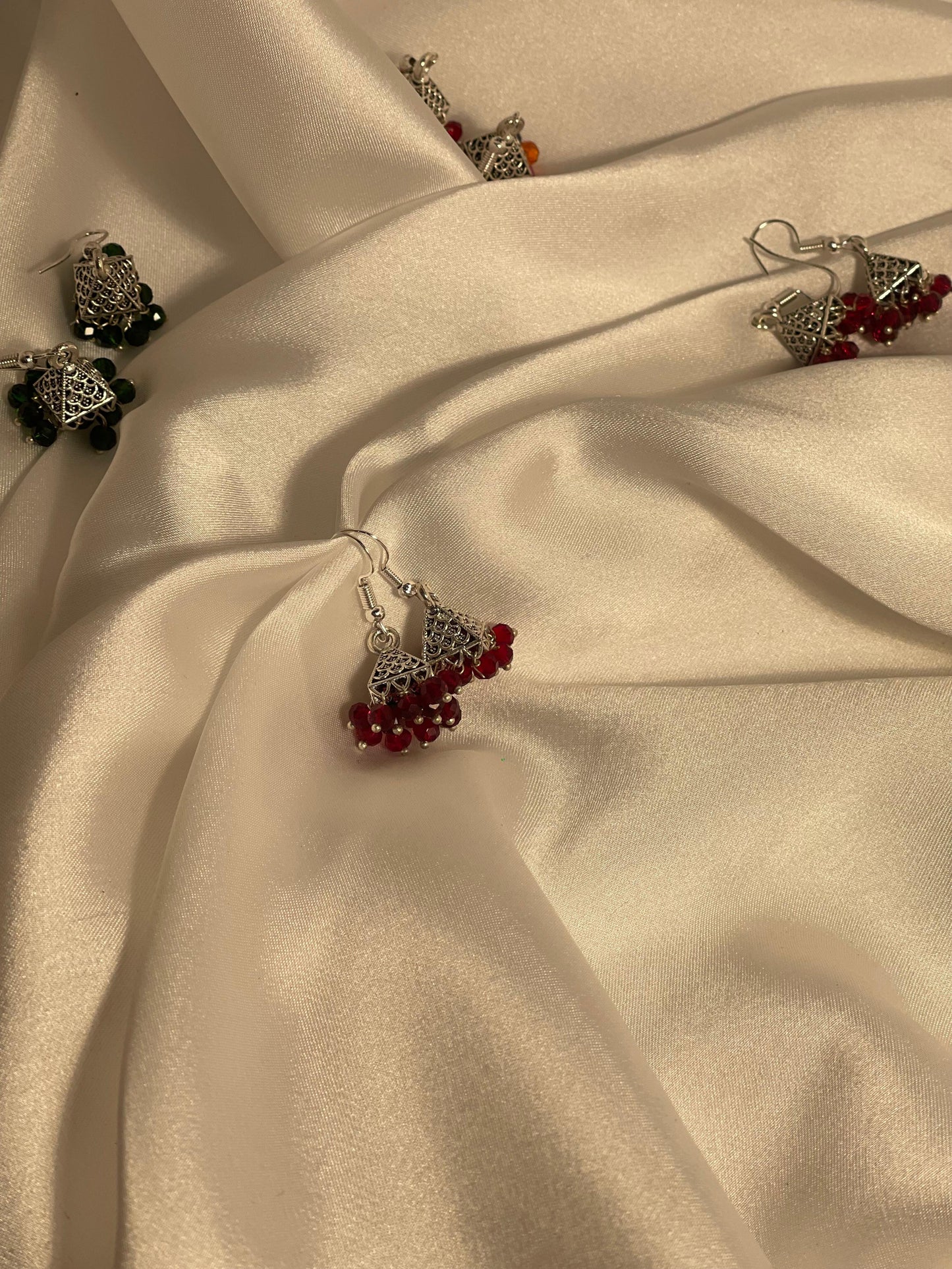 Triangular jhumki - Maroon