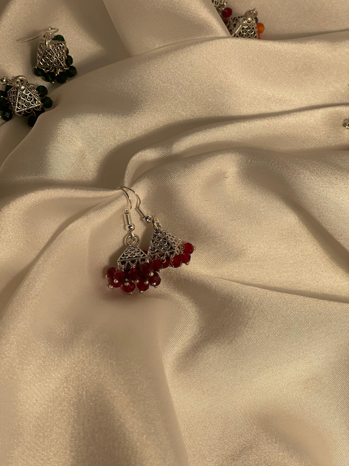 Triangular jhumki - Maroon