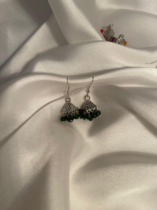 Triangular jhumki - green