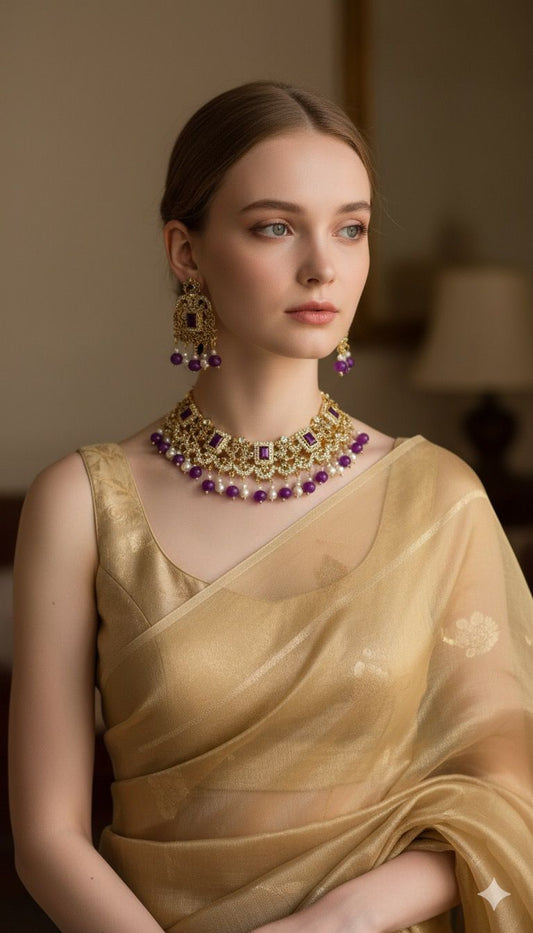 mahenur set - purple