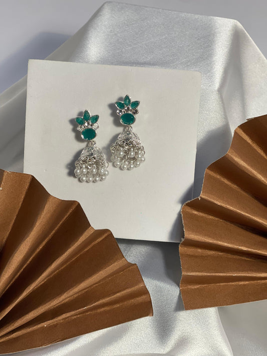 Sarah Teen Pati Jhumki Motiya-green