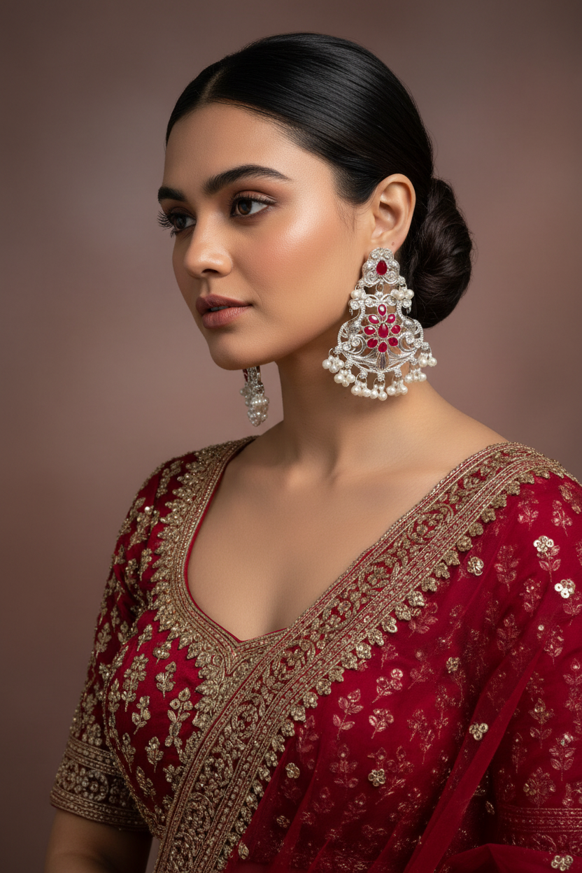 Mehwish chandi Safaid Motiya-maroon