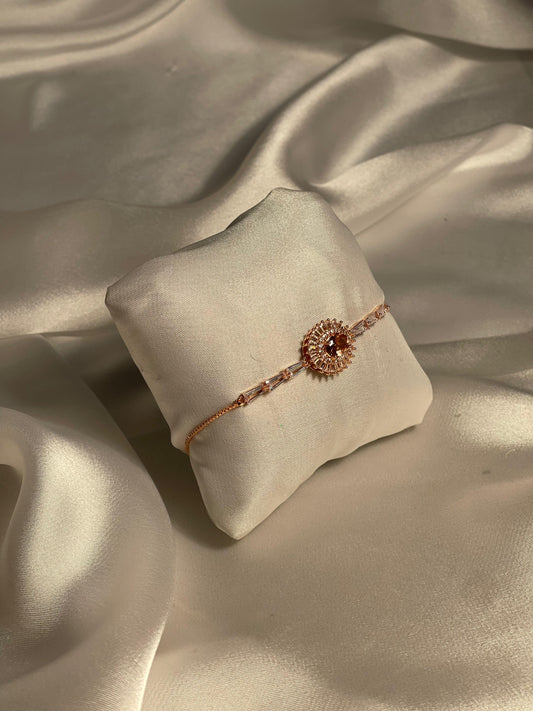 Phool bracelet gold-clear gem(oval)