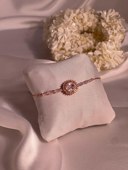 Phool bracelet gold-clear gem(oval)