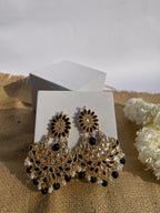 Suraj Mukhi Kundan (Gold And Black)
