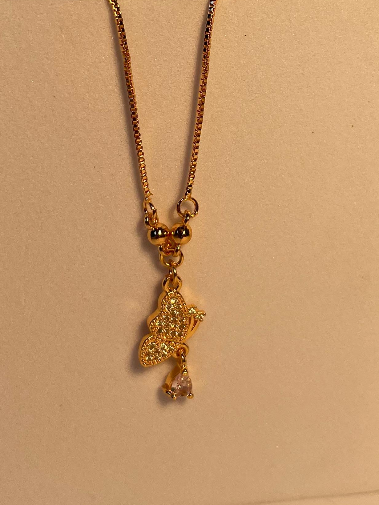 Gold Chain Locket (Clear drop)