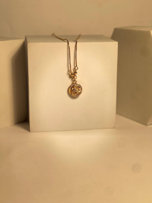 Gold Chain Locket (wheel)