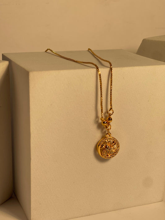 Gold Chain Locket (wheel)