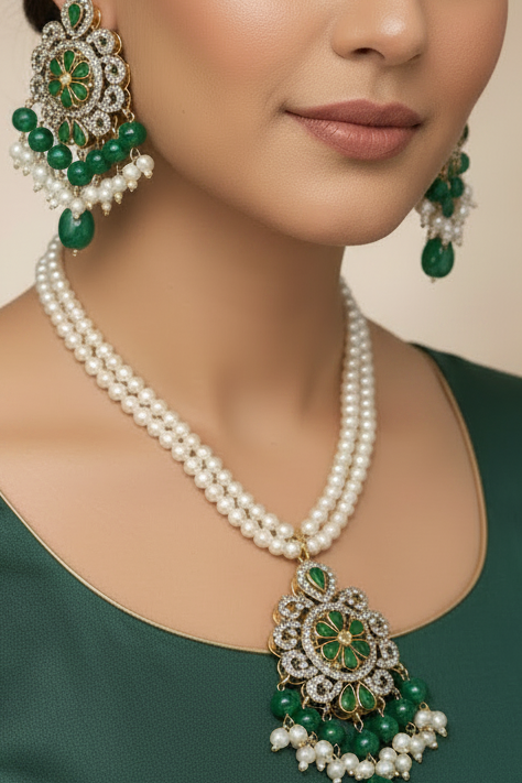 Shahi Collection Set- Green Beads