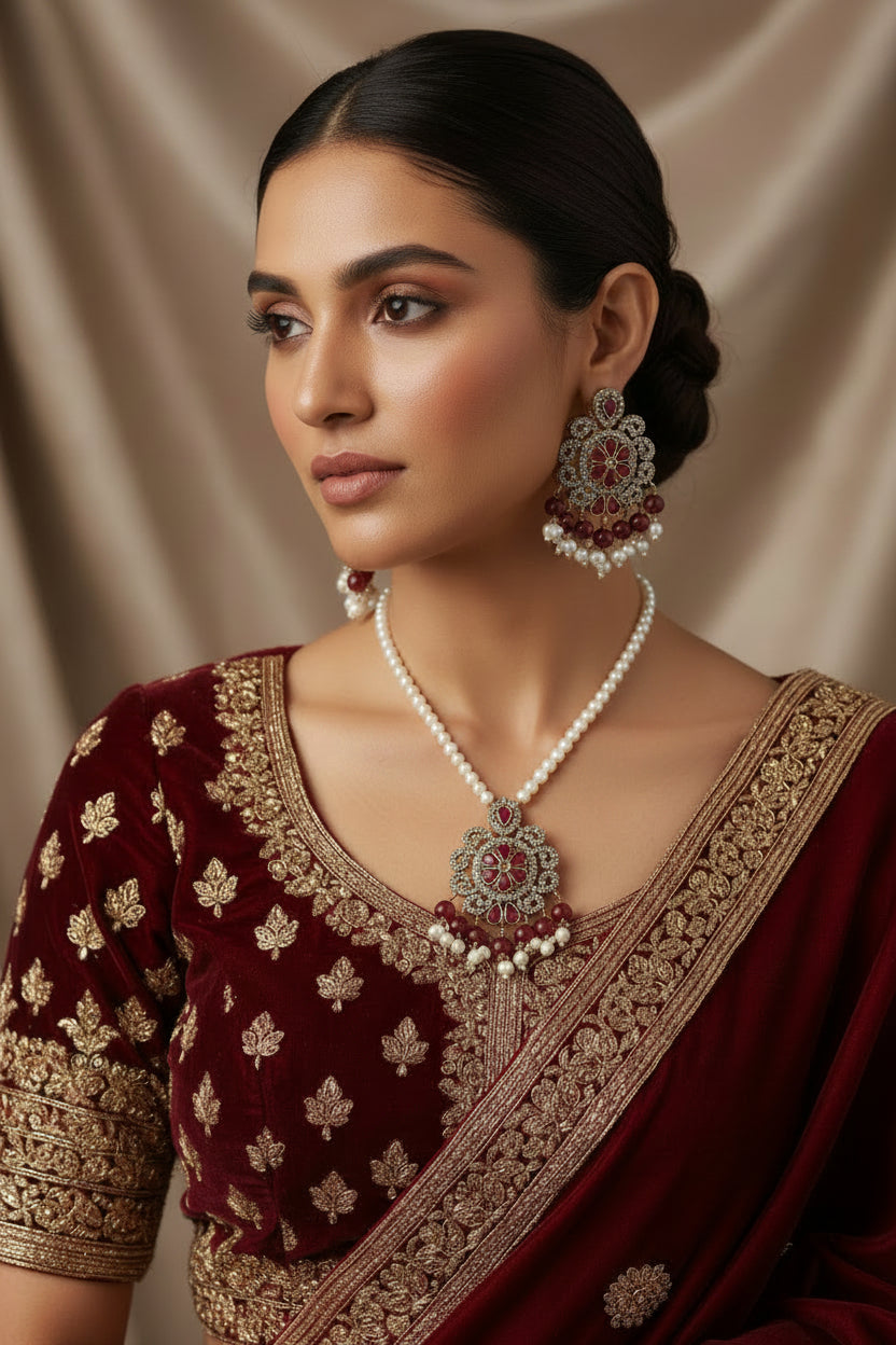 Shahi Collection Set- Maroon Beads