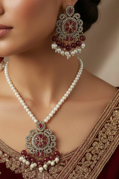 Shahi Collection Set- Maroon Beads