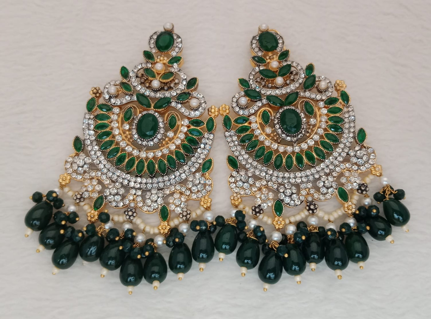 Shahi Earrings- green beads