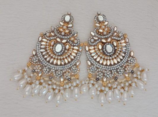 Shahi Earrings- white beads