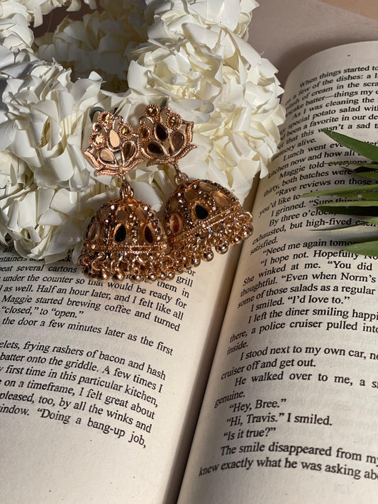 Aneela Jhumki- gold-copper(Noor-Bano-Collection)