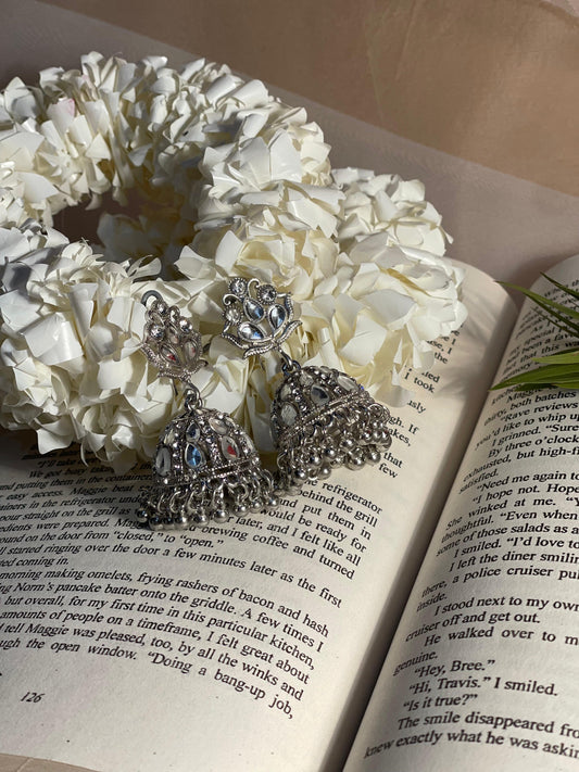 Aneela Jhumki silver (Noor-Bano-Collection)