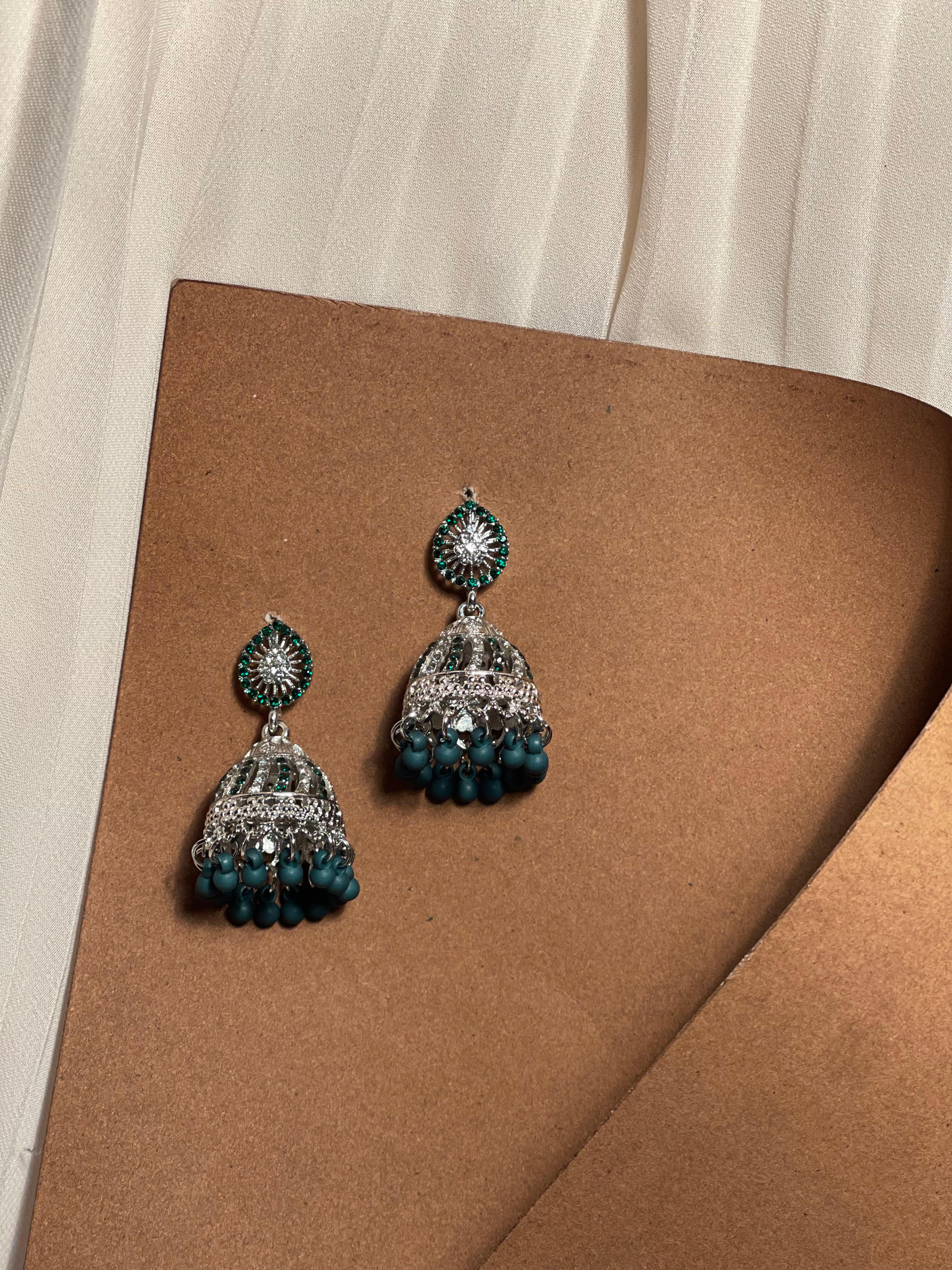 Saima Jhumki-green-(Noor-Bano-Collection)