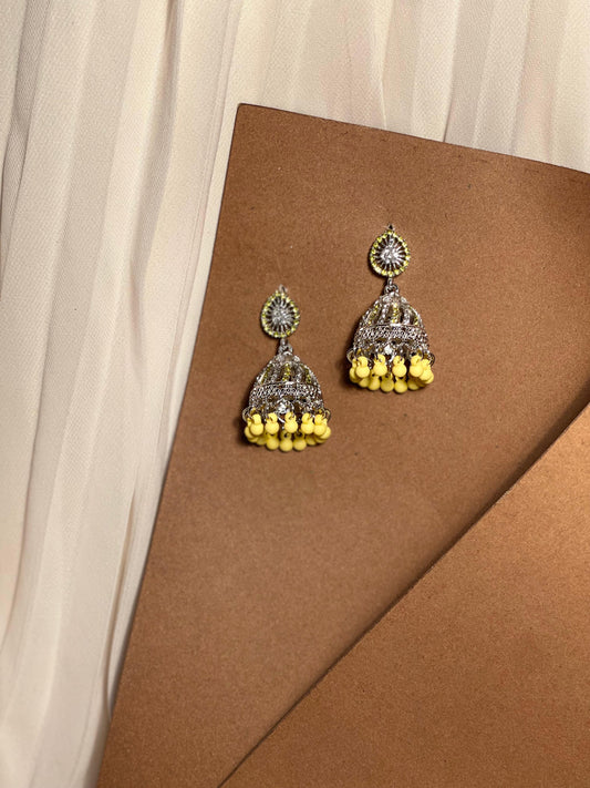 Saima Jhumki-yellow-(Noor-Bano-Collection)