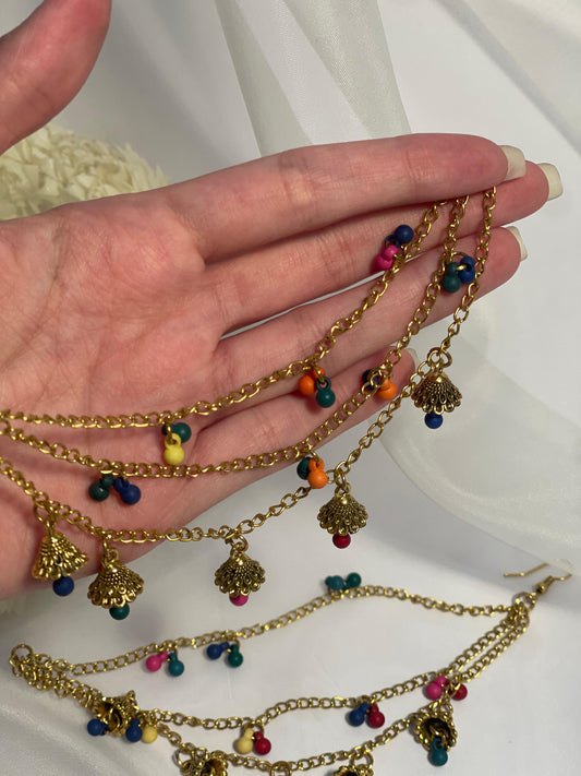 Jhumkay Waalay Saharay- gold and multi