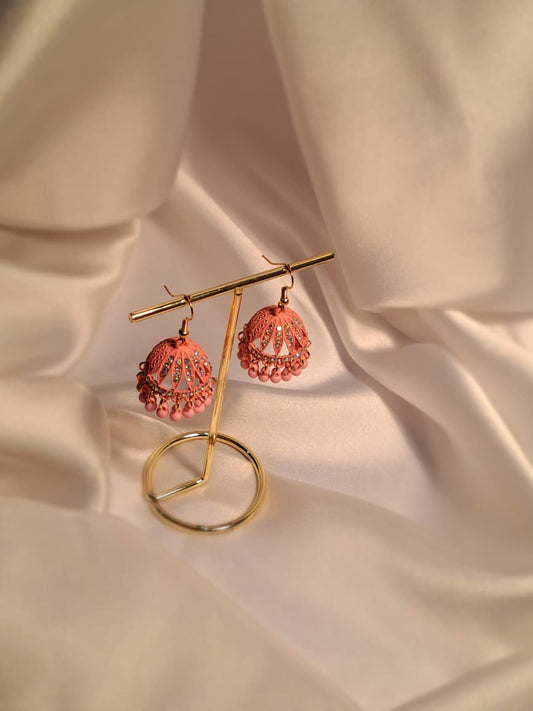 Matt sitara Jhumki-pink(Noor-Bano-Collection)